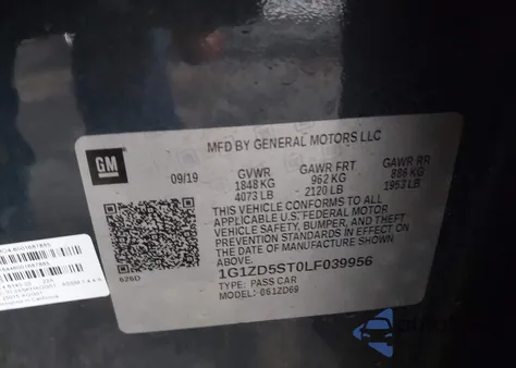 2020 Chevrolet Malibu Fwd Lt from USA, damaged, VIN 1G1ZD5ST0LF039956